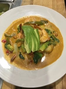 Mussaman Avocado with Shrimp.
